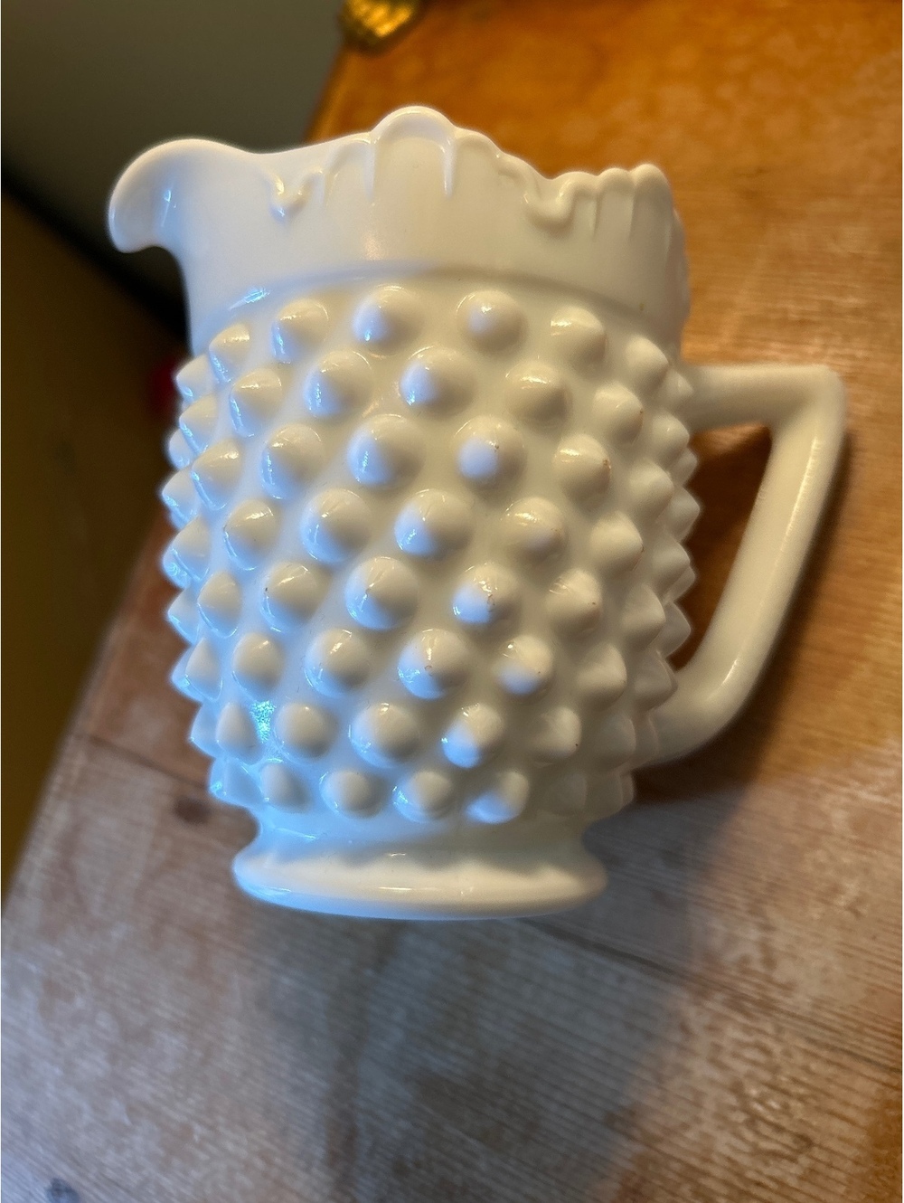 Fenton White Hobnail Milk Glass Creamer Pitcher